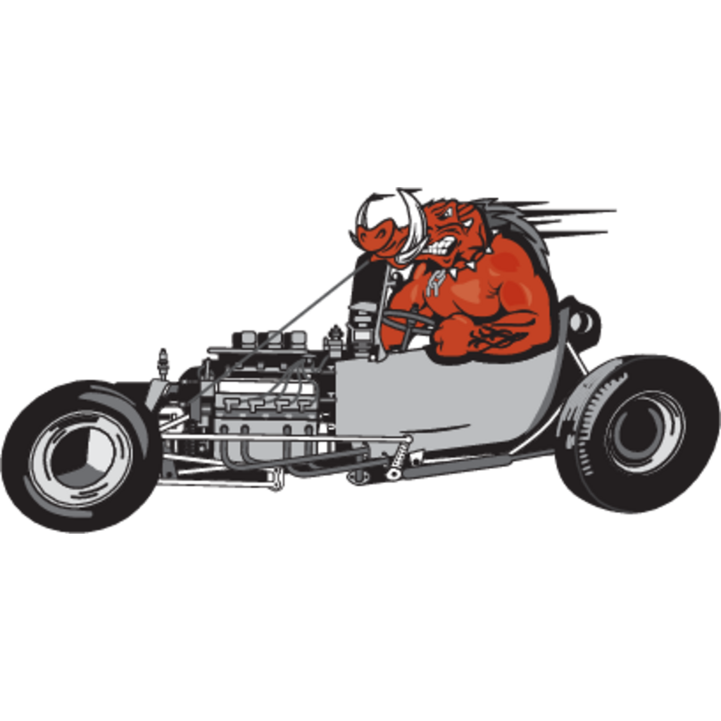 Angry Hams Garage, Race Car, PIG Moscot, Race car, Engine Parts