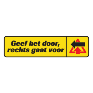 Geef het door, rechts gaat voor Logo